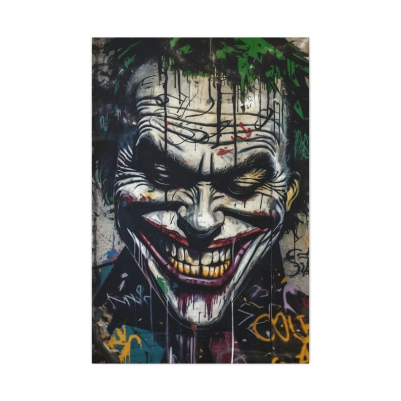 CANVAS ART the Joker Wall Art Joker Canvas Wall Art Etsy