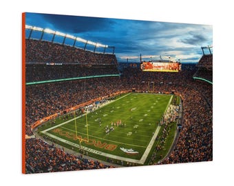 CANVAS ART - Denver Broncos Wall Art | Mile High Stadium Wall Art | Denver Broncos Canvas | Denver Broncos Football Art | Broncos Fan Gift