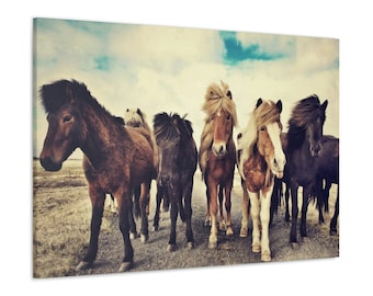 CANVAS ART - Horses Wall Art / Horses Canvas Print / Horse Herd Art / Farmhouse Decor / Country Wall Art / Horse Artwork / Horse Art Gift
