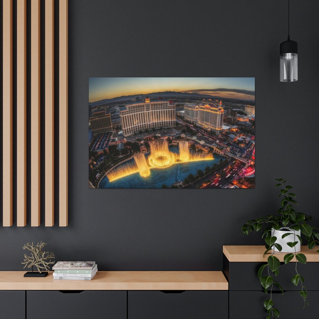 CANVAS ART Las Vegas Strip Las Vegas Wall Art Sin City Etsy