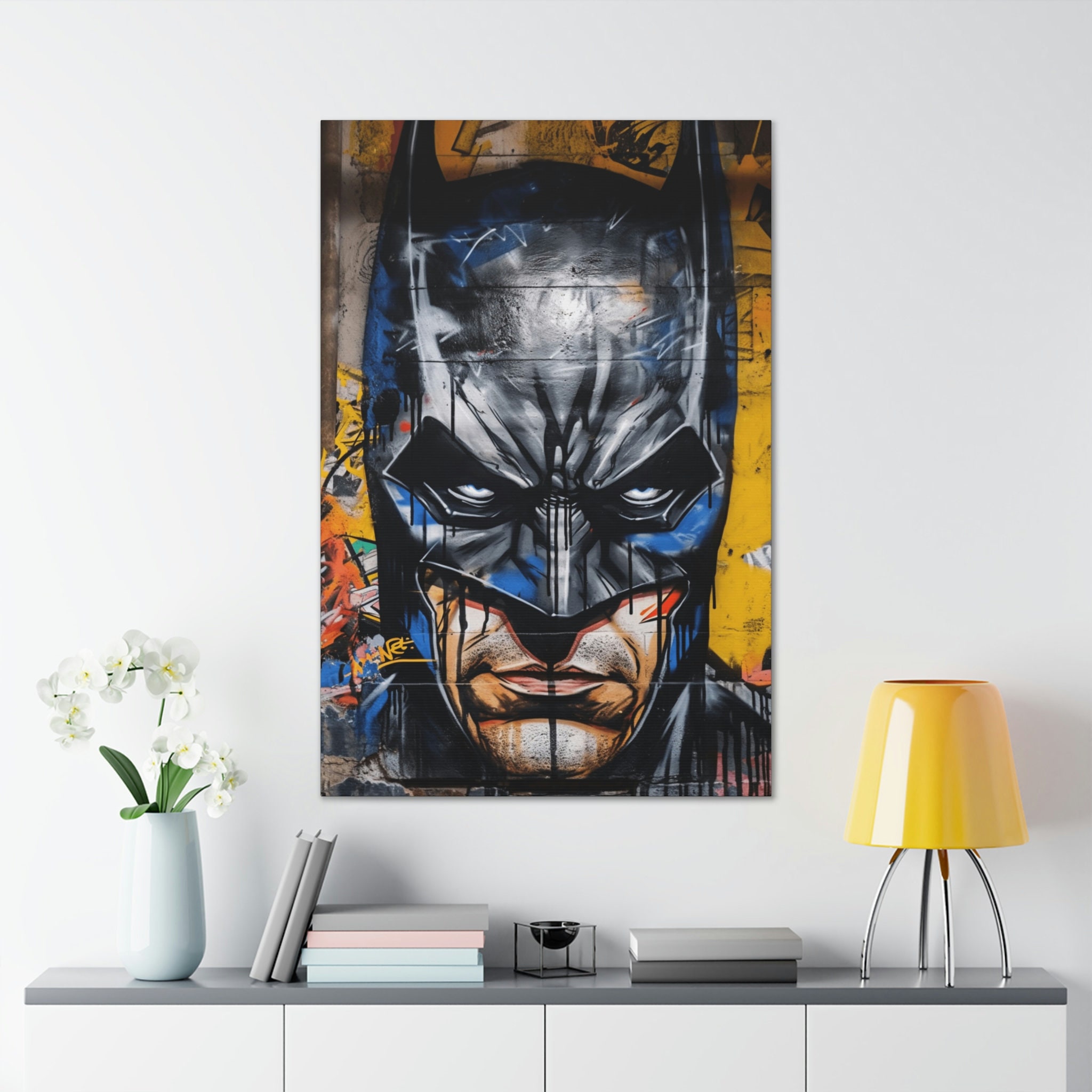 CANVAS ART Batman Wall Art Batman Canvas Wall Art Batman Etsy