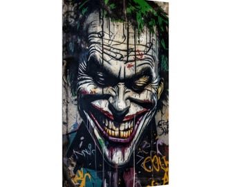 CANVAS ART - The Joker Wall Art | Joker Canvas Wall Art | Joker Graffiti Art | Joker | Street Art | Urban Art | Home/Office Decor | Wall Art