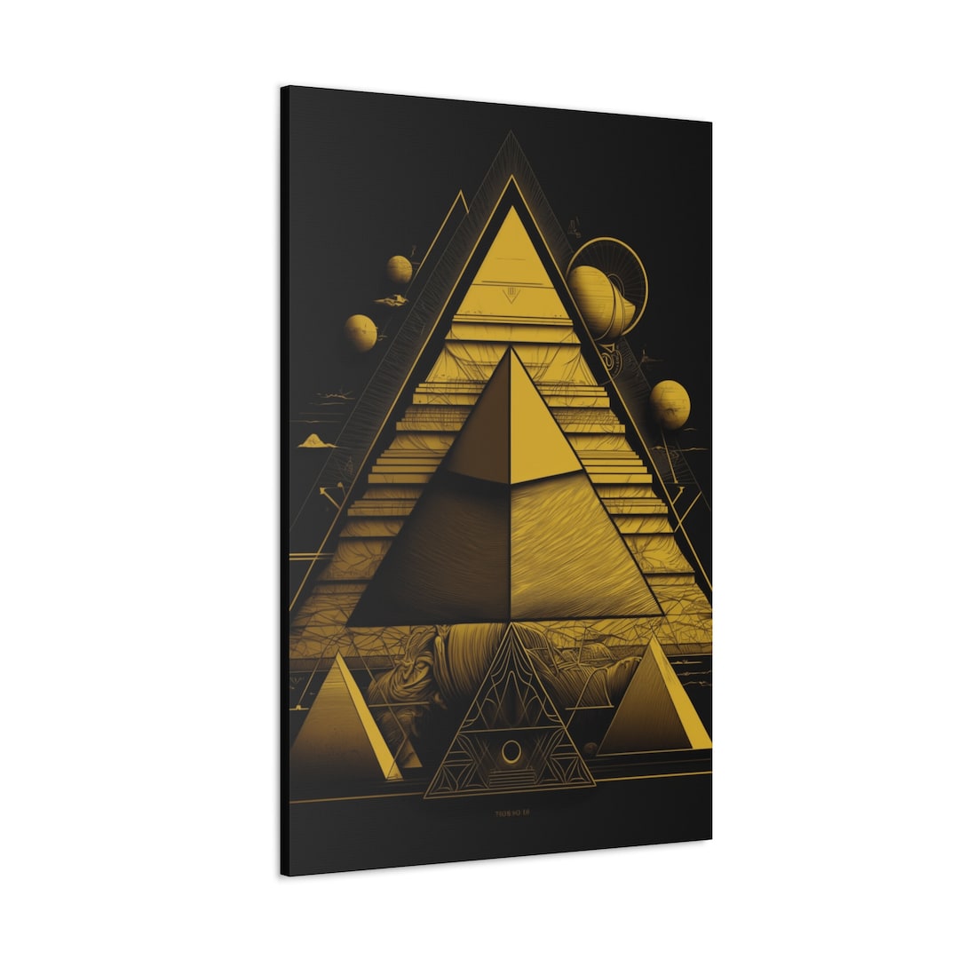 CANVAS ART Pyramid Art Egypt Wall Art Egypt Wall Decor Gold Black Wall