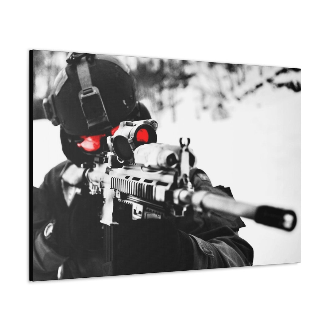 CANVAS ART Navy Seal Wall Art Sniper Wall Art Military Canvas Navy Seal