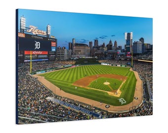 CANVAS ART - Detroit Tigers Comerica Park Wandkunst | Tigers Stadion Leinwanddruck | Detroit Tigers Baseball Park Kunst | Tiger Feld Geschenk