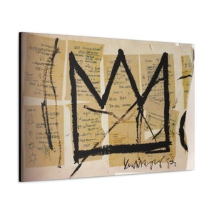 CANVAS ART - Basquiat Crown Wall Art | Jean-Michel Basquiat Canvas | Basquiat Abstract Art | Modern Abstract | Basquiat Print | Crown Art