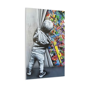 CANVAS ART - Banksy Graffiti Wall Art | Colorful Street Art | Graffiti Canvas Prints | Urban Art | Abstract Graffiti Art | Home/Office Decor