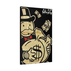 CANVAS ART - Alec Monopoly Wall Art | Alec Monopoly Canvas | Monopoly Art | Monopoly Artwork | Monopoly Graffiti Art | Monopoly Canvas Print