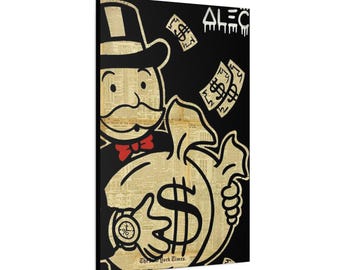 CANVAS ART - Alec Monopoly Wall Art | Alec Monopoly Canvas | Monopoly Art | Monopoly Artwork | Monopoly Graffiti Art | Monopoly Canvas Print