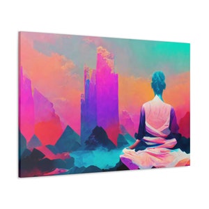 CANVAS ART - Meditation Wall Art | Yoga Artwork | Yoga Art | Abstract Woman Art | Spiritual Canvas Print | Zen Home Decor | Yoga Art Gift