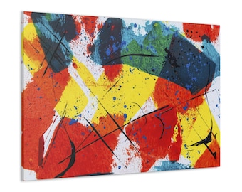 CANVAS ART - Abstract Painting Wall Art | Colorful Abstract Canvas Print | Abstract Painting Artwork Print | Contemporary Art Home Decor