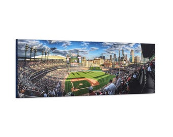 CANVAS ART - Detroit Tigers Comerica Park Wandkunst | Tigers Stadion Leinwanddruck | Detroit Tigers Baseball Park Kunst | Tiger Feld Geschenk