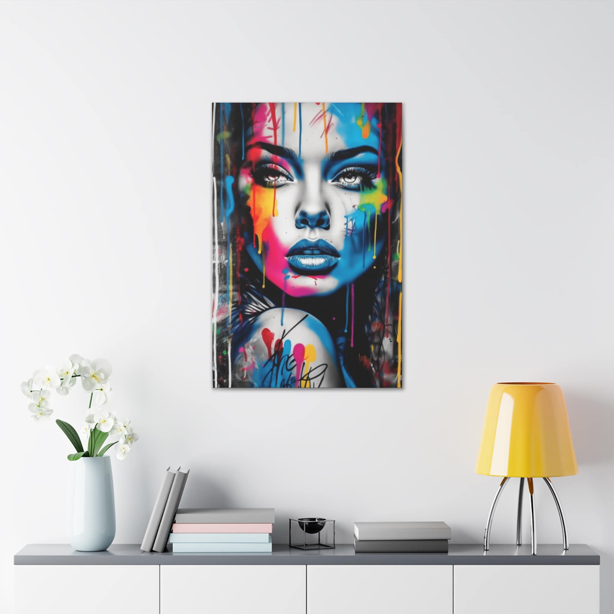 CANVAS ART Graffiti Woman Wall Art Colorful Woman Art Urban Art