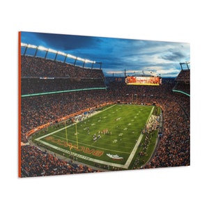 CANVAS ART - Denver Broncos Wall Art | Mile High Stadium Wall Art | Denver Broncos Canvas | Denver Broncos Football Art | Broncos Fan Gift
