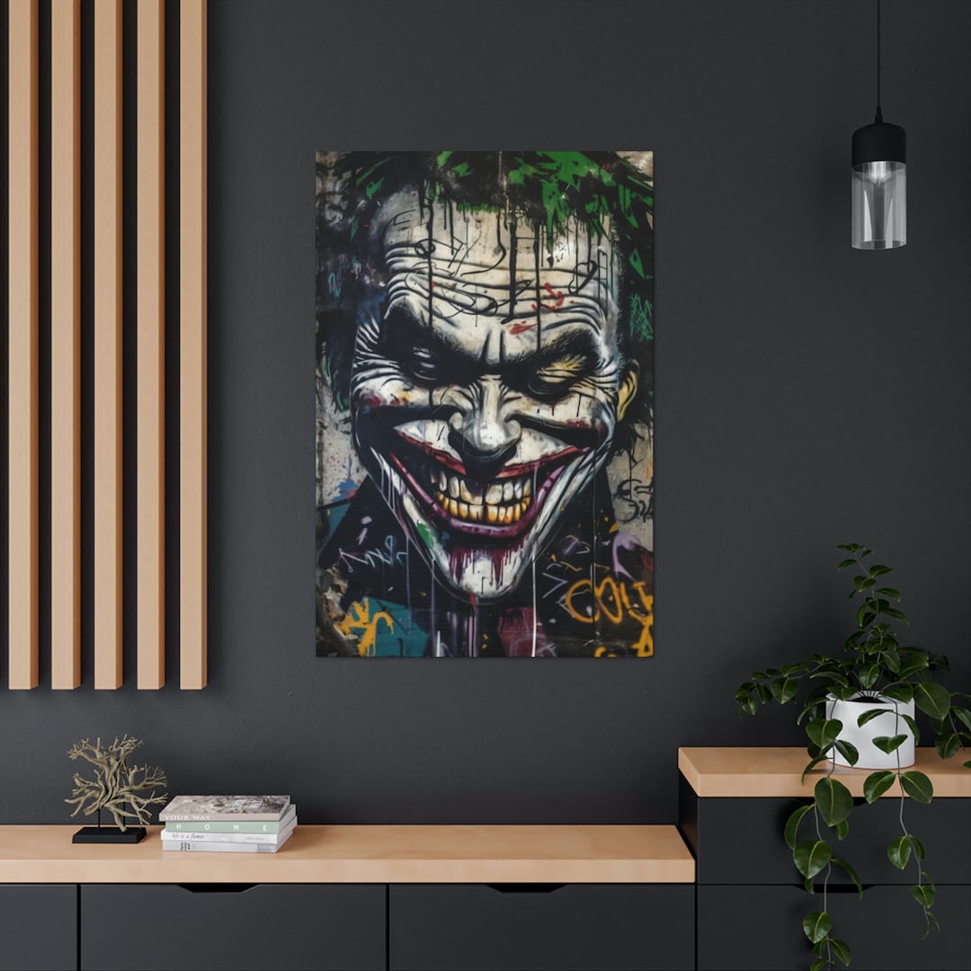 CANVAS ART the Joker Wall Art Joker Canvas Wall Art Etsy