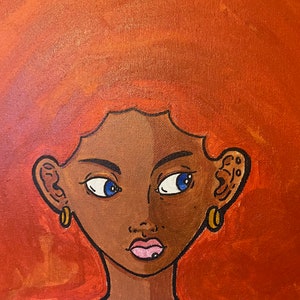 Afro Girl Acrylic Painting