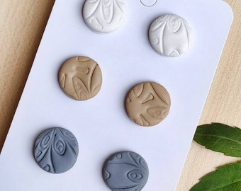 Round Polymer Clay Stud Earrings