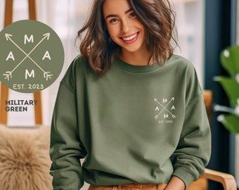 Gepersonaliseerde Mama Sweatshirt, Moederdag Cadeau, Mama Hoodie, Zwangerschap Aankondiging, Nieuwe Moeder Cadeau, Moeder Sweatshirt met Kid Naam, Cadeau