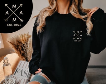 Sweat-shirt maman personnalisé, cadeau de la fête des mères, sweat à capuche maman, annonce de grossesse, cadeau de nouvelle maman, sweat-shirt maman avec nom d’enfant, cadeau