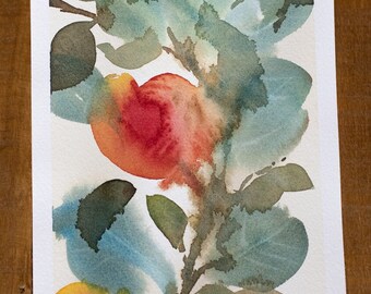 Originele fruitboom aquarel 6 x 9 NIET een PRINT door Debbie Hygelund