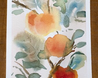 Originele fruitboom aquarel 6 x 9 NIET een PRINT door Debbie Hygelund