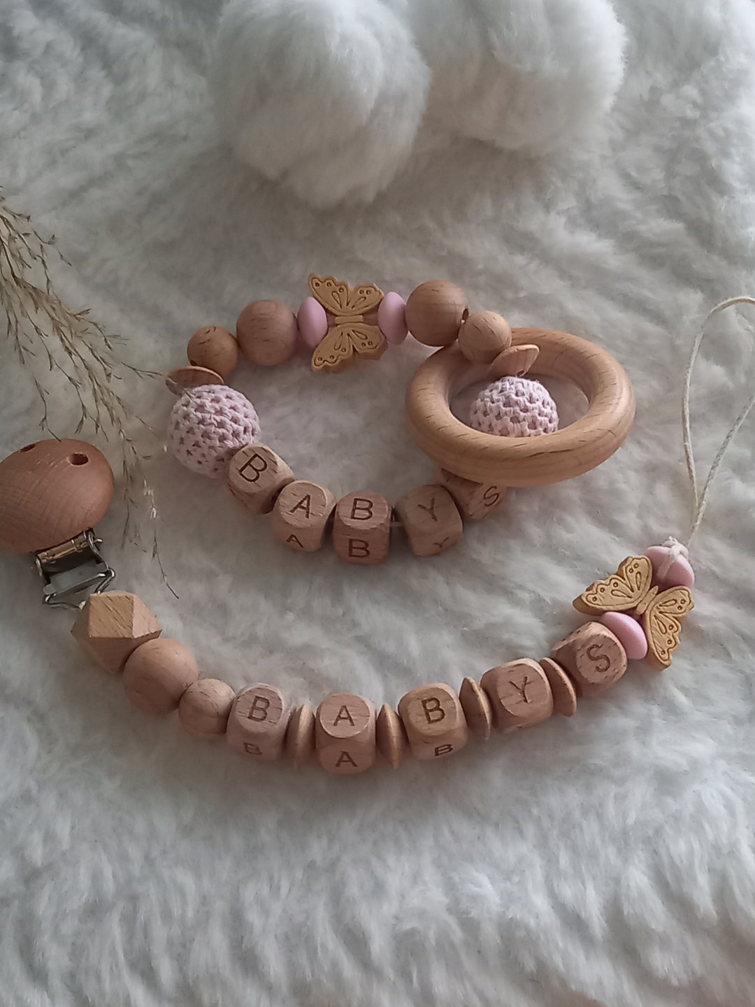 Pacifier Rattle Personalized Pacifier and Rattle Attachment - Etsy