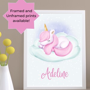 Personalized Unicorn Wall Art for Nursery, Unicorn Room Decor, Unicorn Art, Nursery Decor, Girls Bedroom Wall Art, Custom Baby Shower Gift