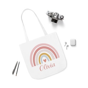 Rainbow Tote Bag Personalized with Name