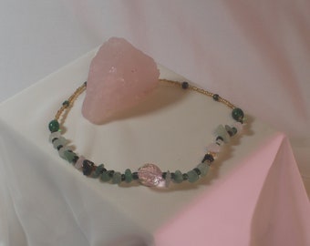 Green crystal strawberry necklace