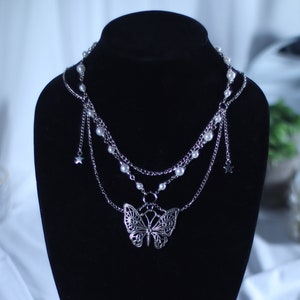 White butterfly alternative necklace