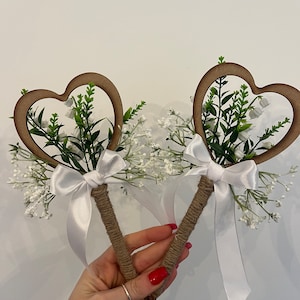 Flower girl wedding wands, heart flower wand, flower girl proposal gift, wedding gift, star wand, bridesmaid and bridal party proposal ideas