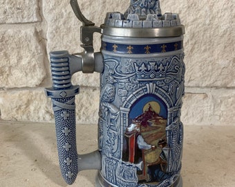 Vintage Avon "Knights of the Realm" Beer Stein- 1995 Avon Collectible Medieval Barware - B1C