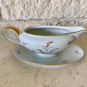 Golden Fantasy by ROYAL HEIDELBERG - Gravy Boat with Attached Underplate - Crafted in Bavaria/Germany - Discontinued; Rare Piece - 2z