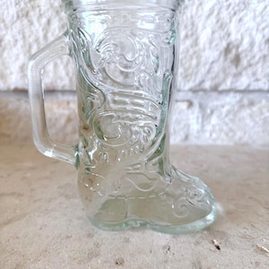 Vintage Libbey Cowboy Boot Decorative Clear Drinking Mug sb4
