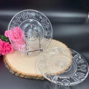 Pair Waterford Crystal Millenium Collection 8" Luncheon Plates 12c