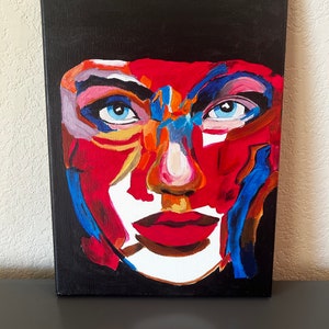 Original Vintage Pop Art Oil Painting- Woman 3f