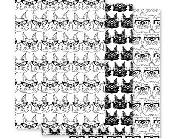 Cats with Glasses Wrapping paper sheets