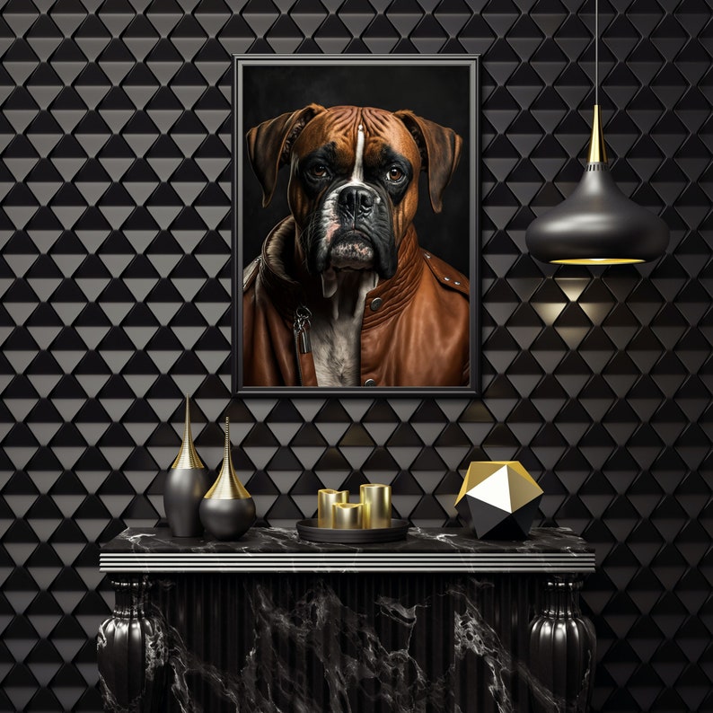 Boxer Dog Art Digital Wall Art Printable Boxer Dog Gifts Etsy