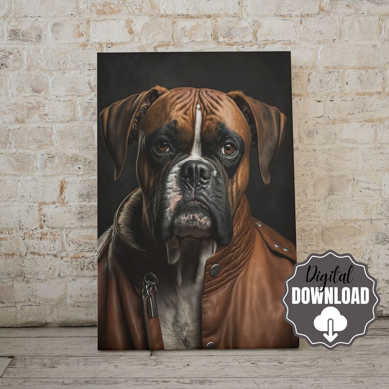 Boxer Dog Art Digital Wall Art Printable Boxer Dog Gifts Etsy
