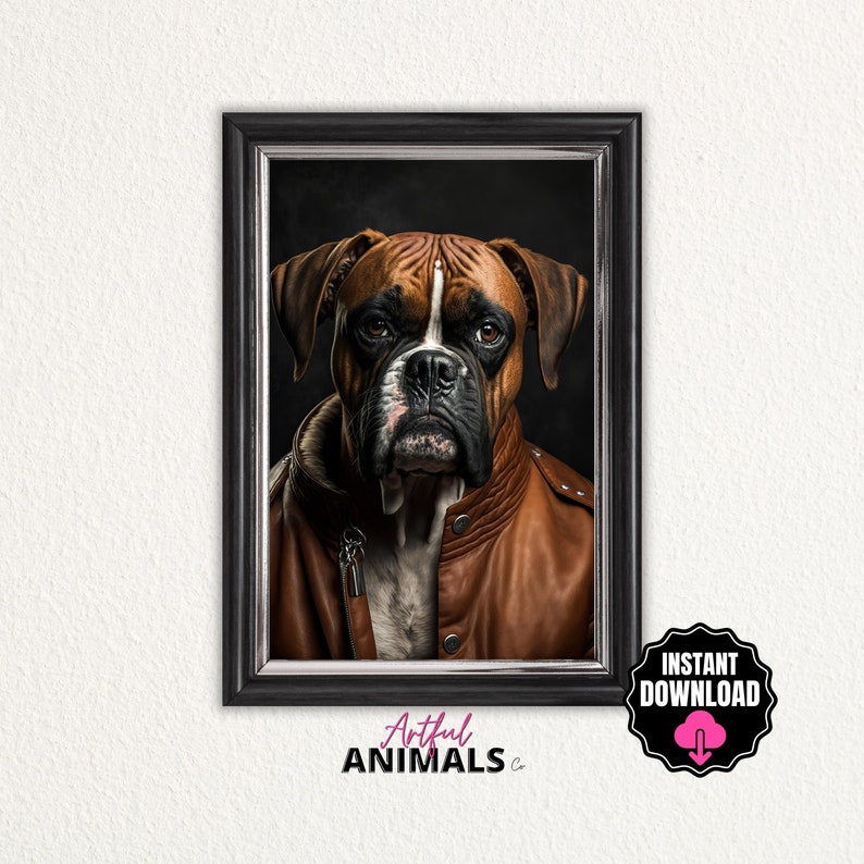 Boxer Dog Art Digital Wall Art Printable Boxer Dog Gifts Etsy