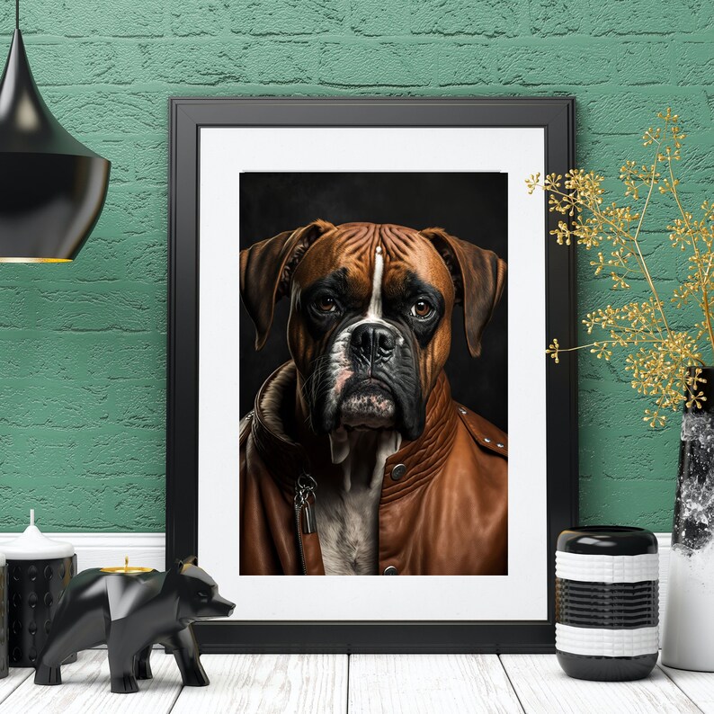 Boxer Dog Art Digital Wall Art Printable Boxer Dog Gifts Etsy