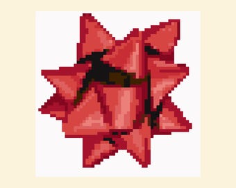 Patrón descargable de bordado - Lazo navideño