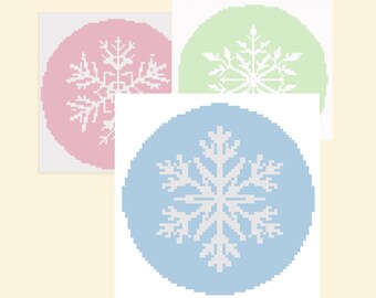 Patrón descargable de bordado - ¡Paquete de adornos de copos de nieve!
