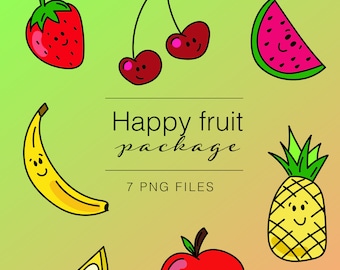 Imágenes prediseñadas de Happy Fruit para uso comercial