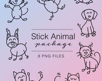 Para uso comercial, imágenes prediseñadas de animales de palo