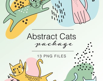 Imágenes prediseñadas abstractas de gatos para uso comercial