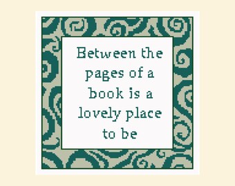 Patrón descargable de bordado - Marco de libro