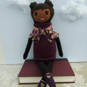 Gabrielle a one of a kind doll made from upcycled wool and cashmere sweaters. zdjęcie 5
