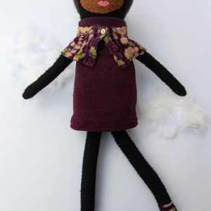 Gabrielle a one of a kind doll made from upcycled wool and cashmere sweaters. zdjęcie 2