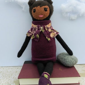 Gabrielle a one of a kind doll made from upcycled wool and cashmere sweaters. zdjęcie 3